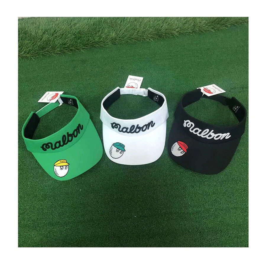 South Korea Malbon Golf Cap Quick-Drying Fabric Sunshade No Top Hat Sports Sun Hat Fisherman Hat Empty Top Hat
